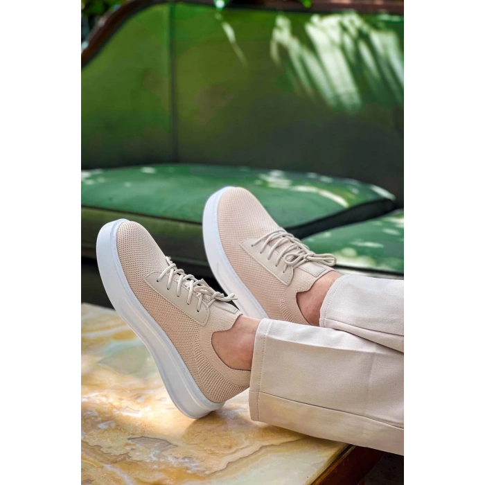 KB-116 Kuback Bej Bağcıklı Triko Günlük Erkek Ayakkabı