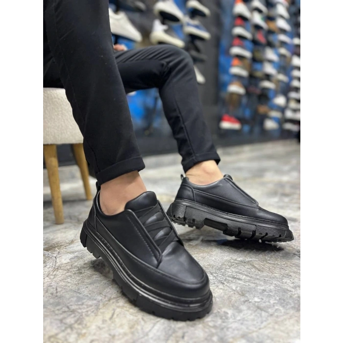 KB-703 Kuback Kömür Cilt Lastikli Günlük Erkek Ayakkabı