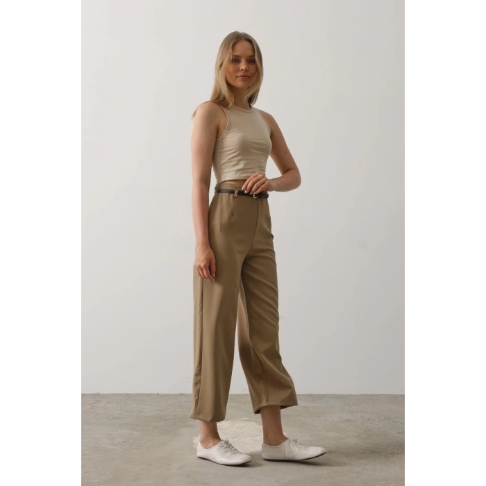 Kemer Pens Detaylı Pantolon - Haki