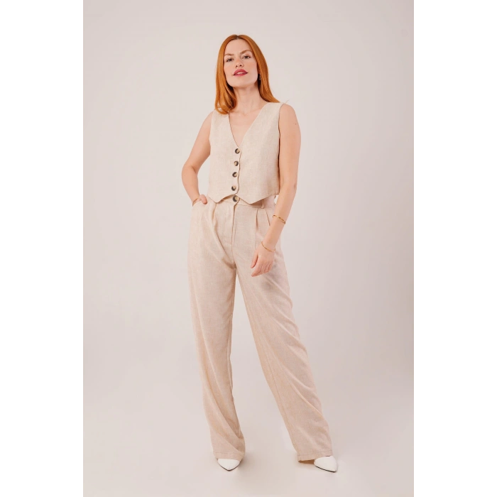 Kırçıllı Desen Bej Takım