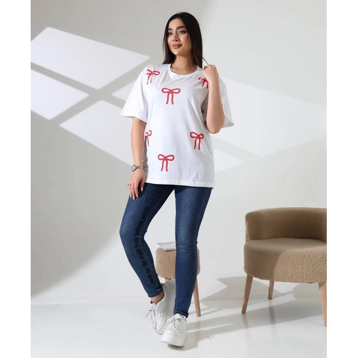 Kurdele baskılı tişört