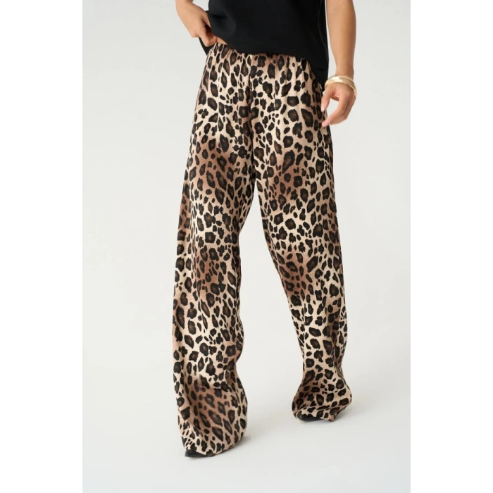 Lastikli Pantolon - Leopar