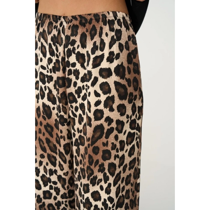 Lastikli Pantolon - Leopar