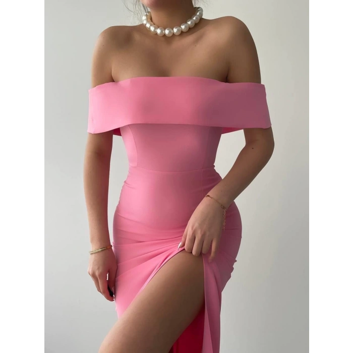 MADONNA YAKA UZUN ELBİSE