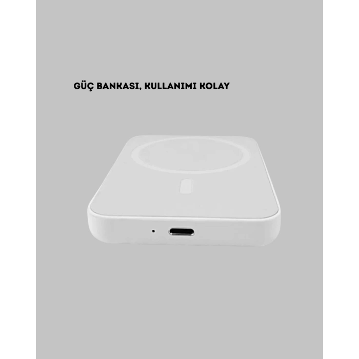 MagSafe Uyumlu Kablosuz Powerbank – Güçlü Mıknatıs, Hızlı Şarj, Kompakt Tasarım