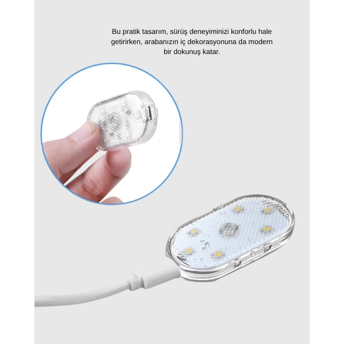 Manyetik Montajlı Araba İçi Ambiyans Işıkları – Kablosuz ve Şık Tasarım
