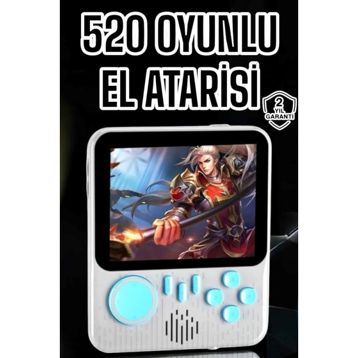 Mini Atari El Atarisi 3.5 inç Ekran Çift Konsol 666 Adet Retro Oyun Gameboy El Atarisi