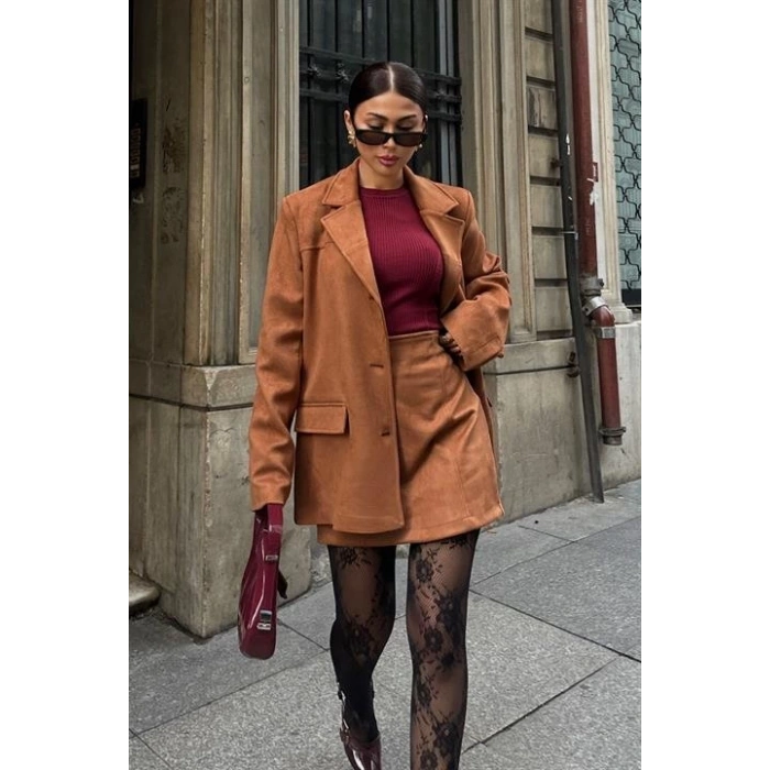 Mini Etekli Süet Takım 9935