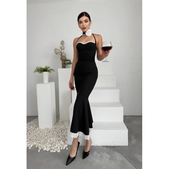 Monea Boyundan Bağlamalı Elbise