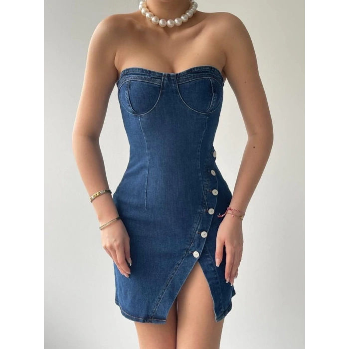 Nerg Düğme Detaylı Elbise