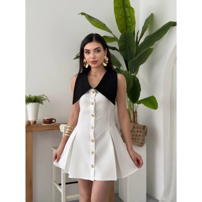 Ness Düğmeli Elbise