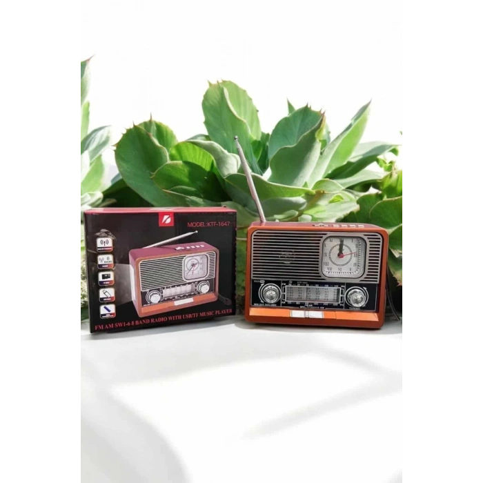 Nostaljik Görünümlü USB Girişli Bluetooth Bağlantılı Radyo