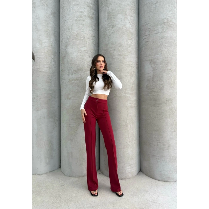 Önü cumalı ithal krep pantolon