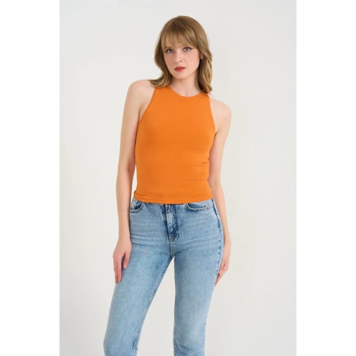 Örme Bisiklet Yaka Atlet - Oranj