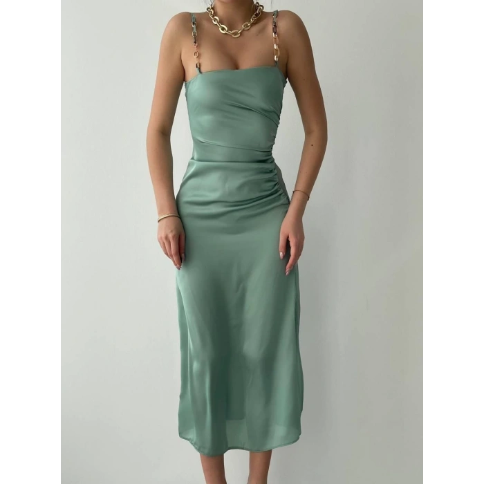 Oxpo Yırtmaç Detaylı Elbise