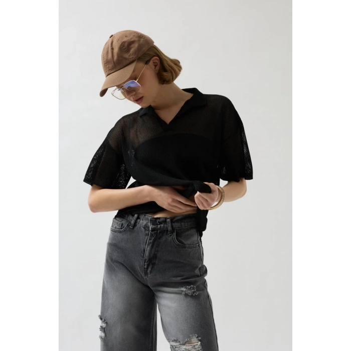 Polo Yaka TransparanT-Shirt