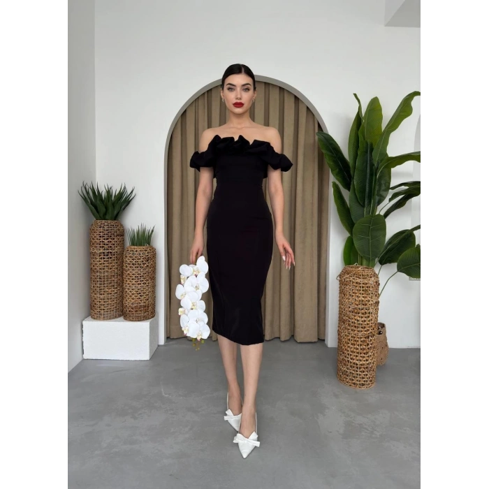 Popi Madonna Yaka Kalem Elbise