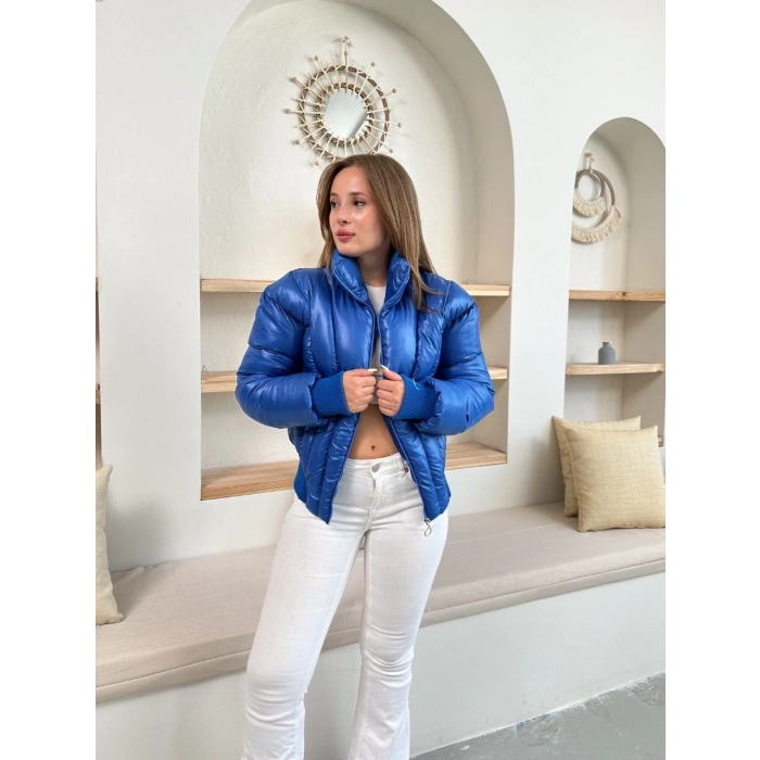 Puffer kısa mont mavi st25534