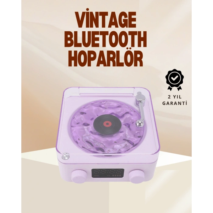 Retro Pikap Hoparlör – Şarjlı Kablosuz Projektör ve Gece Lambası