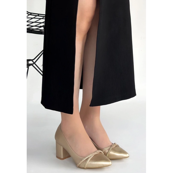 Rewin Gold Cilt Topuklu Ayakkabı