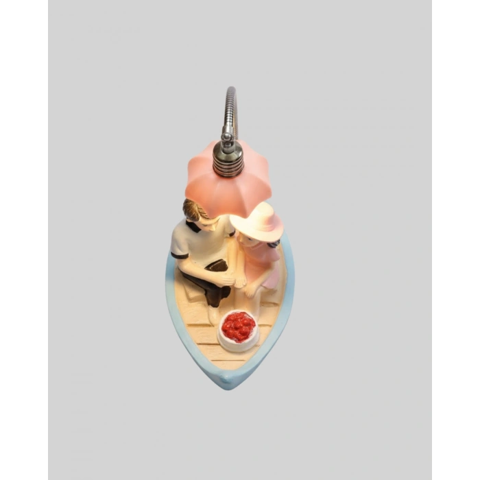 Romantik Çift Figürlü Gece Lambası Sandal Model Sevgiliye Özel Hediye