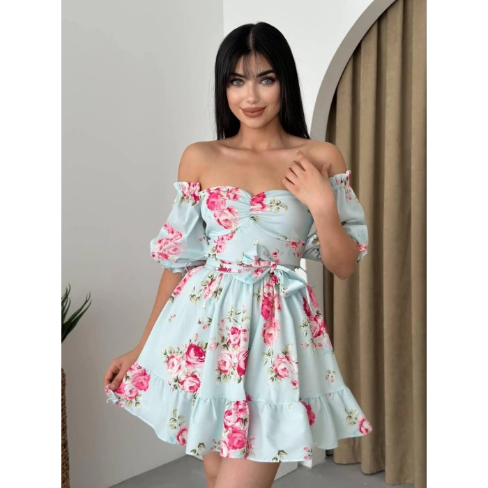 Rucka Belden Bağlamalı Mini Elbise