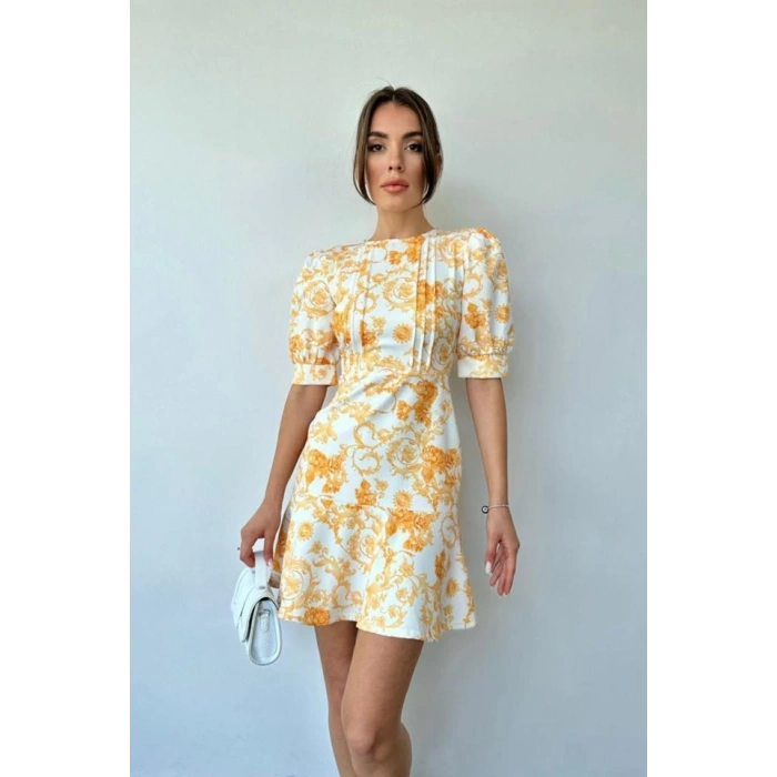 Sarı Çiçekli Elbise