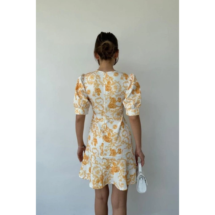 Sarı Çiçekli Elbise