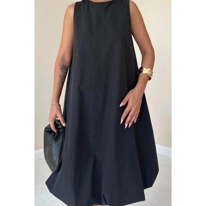 Siyah Comfort Balon Elbise