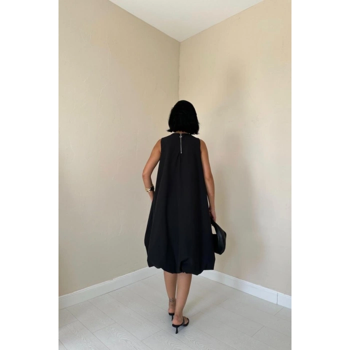 Siyah Comfort Balon Elbise