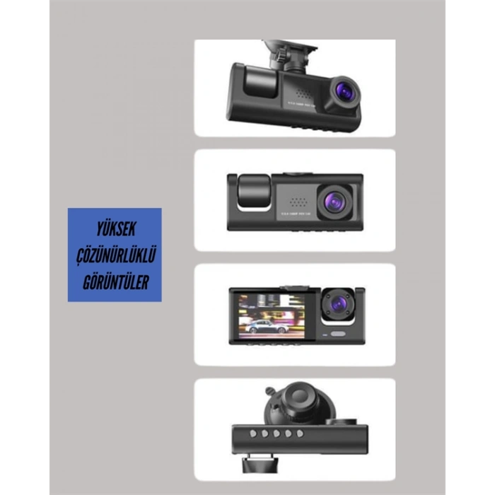 TA-01 1080P Ön 720P Arka ve İç Kamera Sistemli DVR