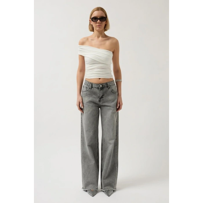 Taş Şerit Detaylı Jean