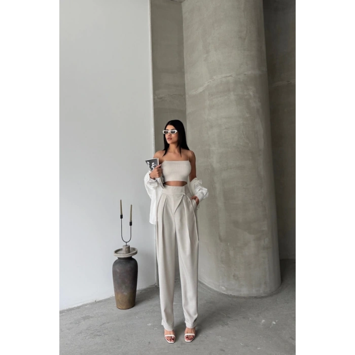 TASARIM PANTOLON - Bej