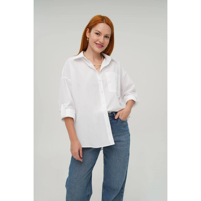 Tek Cepli Ekru Gömlek