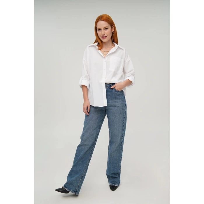 Tek Cepli Ekru Gömlek