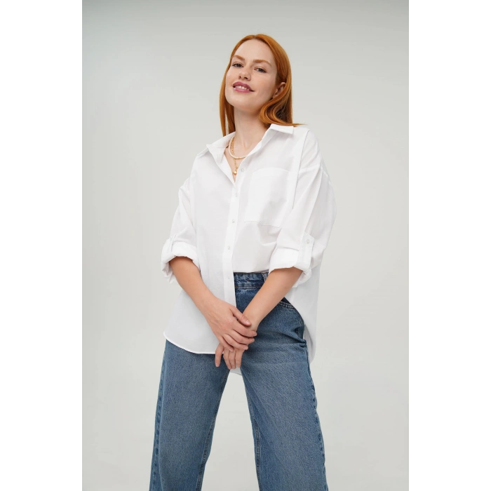 Tek Cepli Ekru Gömlek