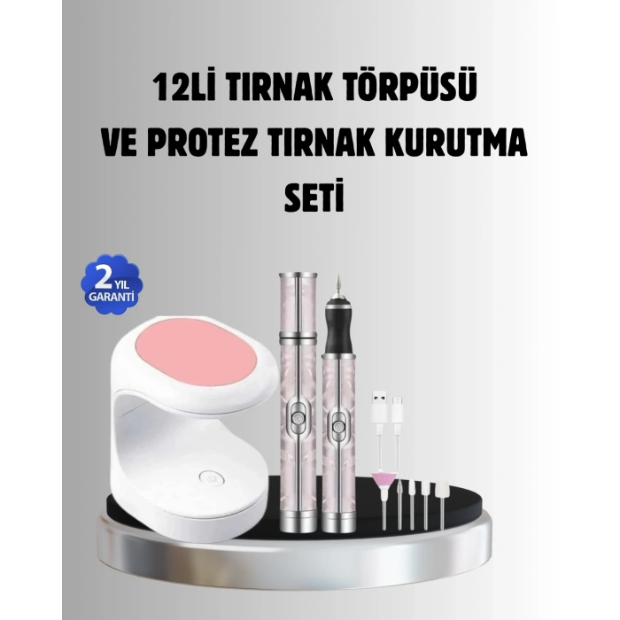 Tırnak Matkabı ve LED Oje Kurutucu 2’li Profesyonel Bakım Seti