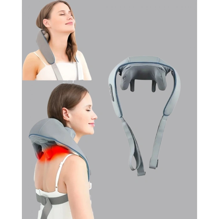 Titreşimli Boyun Masaj Cihazı Isı Terapili Şarjlı VNB-01 Ergonomik U Tasarım