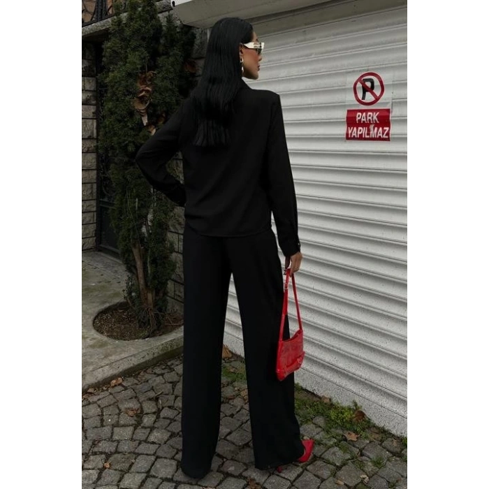 Transparan Detaylı Dökümlü Gömlek 3427