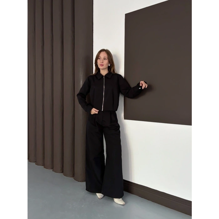 Trenç takım alt üst siyah ons