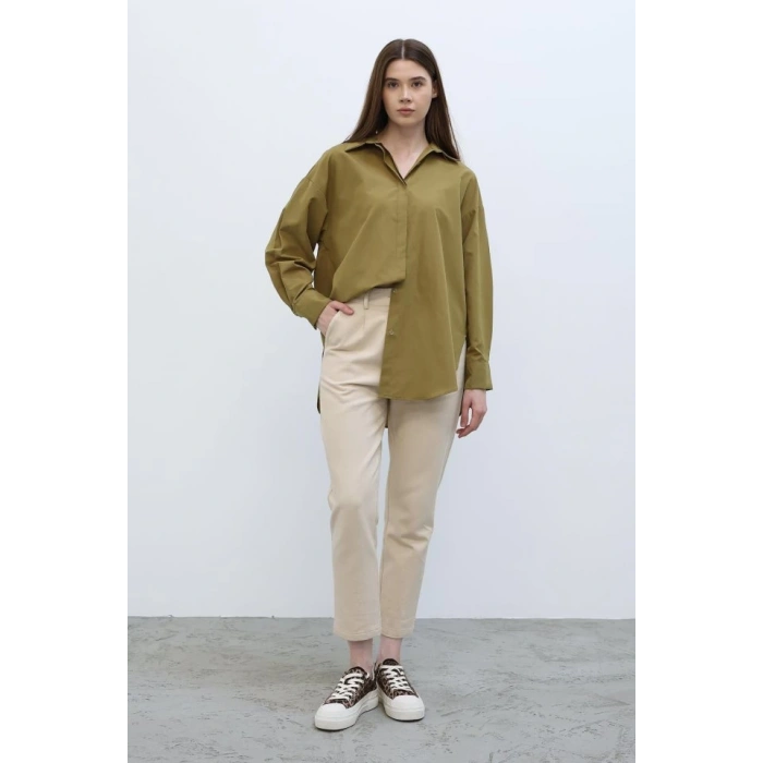 Uzun Kol Gömlek - Koyu Haki