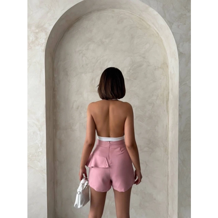 Valonlu fırfırlı şort s24683