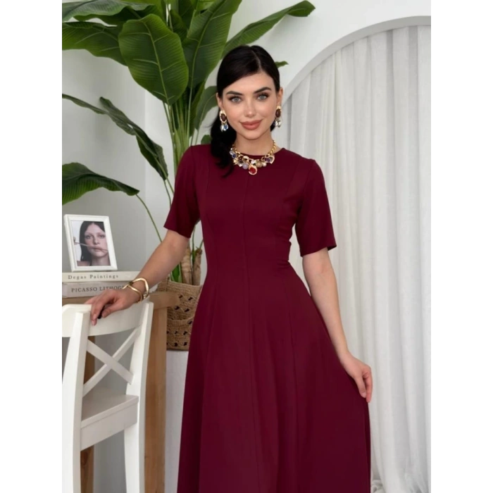 Wera Pliseli Midi Elbise