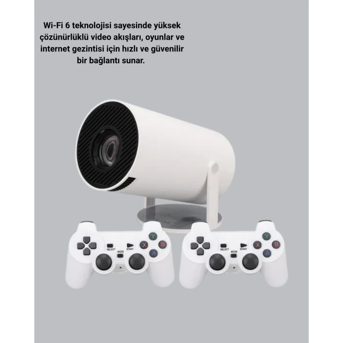 Wi-Fi 6 ve Bluetooth 5.0 Destekli 4K Akıllı Projeksiyon Cihazı