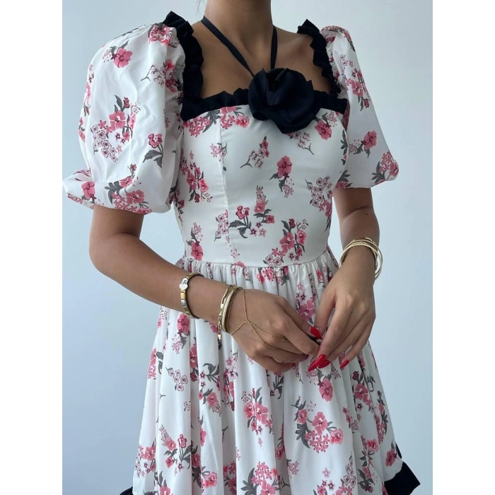 Wismar Gül Detay Elbise