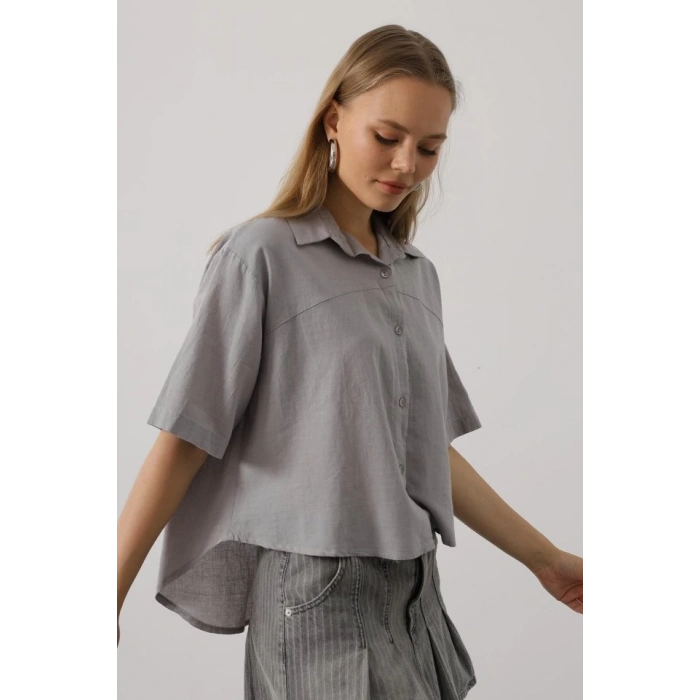 Yarım Kol Gömlek - Gri