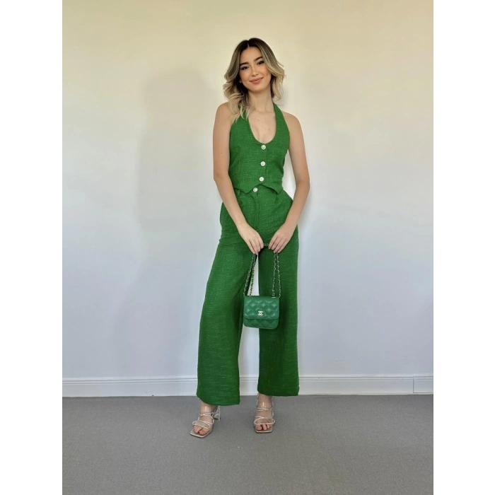 Yeşil Yelek Ve Pantolon Takım