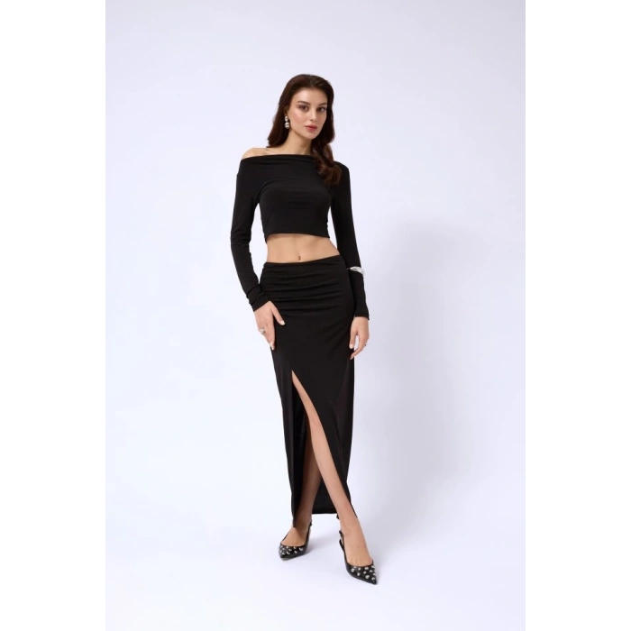 Yırtmaç Detay Maxi Etek