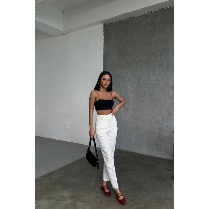 Yüksek Bel Pensli̇ Pantolon