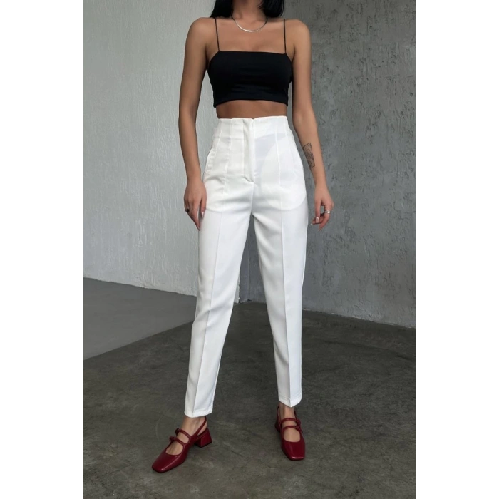 Yüksek Bel Pensli̇ Pantolon